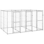 vidaXL Hondenkennel 7,26 m² gegalvaniseerd staal, Verzenden, Nieuw