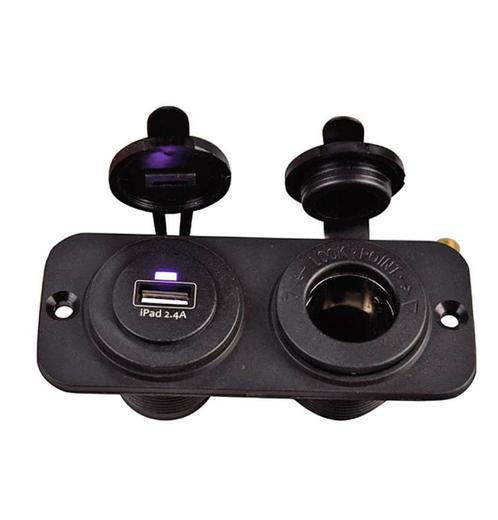 Waterdicht USB + 12 Volt Stopcontact in Flush Frame, Watersport en Boten, Navigatiemiddelen en Scheepselektronica, Nieuw, Ophalen of Verzenden
