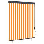 vidaXL Rolgordijn voor buiten 140x250 cm wit en oranje, Huis en Inrichting, Verzenden, Nieuw
