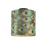 Plafondlamp met velours kap pauw met goud 25 cm - Combi, Nieuw, Overige materialen, Klassiek / Antiek