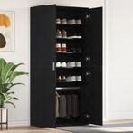 vidaXL Schoenkast Zwart Eiken 80x39x180 cm Gelaagd Hout, Huis en Inrichting, Verzenden, Nieuw