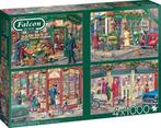 Falcon - Corner Shops Puzzel (4 x 1000 stukjes) | Falcon -