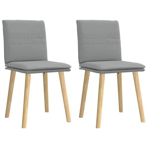 vidaXL Eetkamerstoelen 2 st stof lichtgrijs, Huis en Inrichting, Stoelen, Nieuw, Verzenden