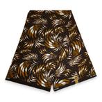 Afrikaanse print stof - Bruine Mix Feathers - 100% katoen, Hobby en Vrije tijd, Stoffen en Lappen, Ophalen of Verzenden, Nieuw