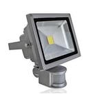 30W LED / PIR schijnwerper Warm Wit IP65 GRIJZE behuizing, Ophalen of Verzenden, Nieuw