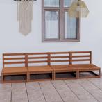 vidaXL Tuinbank 4-zits massief grenenhout honingbruin, Tuin en Terras, Verzenden, Nieuw