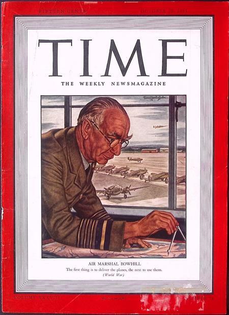 Cover Time Magazine1941 met  Frederick Bowhill (lijst optie), Verzamelen, Militaria | Tweede Wereldoorlog, Verzenden