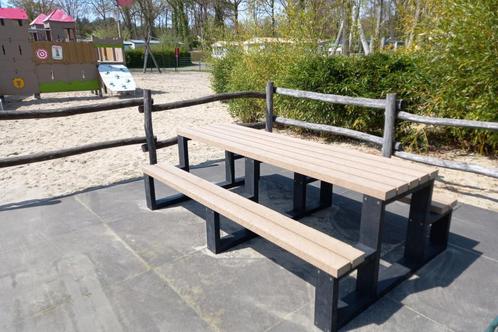 Rockwood® Picknicktafel Beuk - Zwaar Kunststof - Sand Beige, Tuin en Terras, Picknicktafels, Nieuw, Hout, Rechthoekig, Ophalen of Verzenden