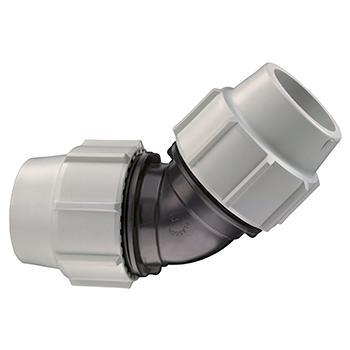 Plasson pe knie 45°, Kiwa, 2x klem-40 mm, Doe-het-zelf en Verbouw, Overige Doe-het-zelf en Verbouw, Verzenden