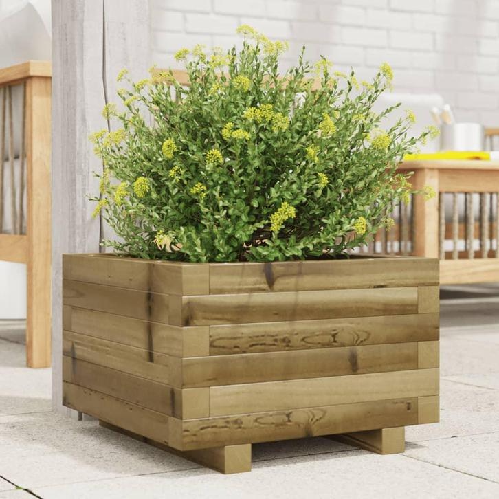 vidaXL Plantenbak 40x40x26,5 cm geïmpregneerd grenenhout, Tuin en Terras, Bloembakken en Plantenbakken, Nieuw, Hout, Verzenden