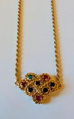 Halsketting - 18 karaat Geel goud - Rubini, zaffiri,, Sieraden, Tassen en Uiterlijk, Kettingen, Nieuw