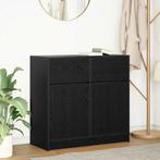 vidaXL Dressoir met lade 80x34x76 cm spaanplaat zwart, Verzenden, Nieuw, Overige houtsoorten