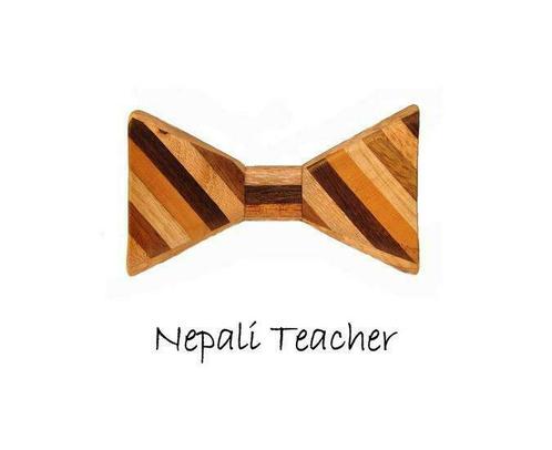 Houten strik: Nepali Teacher, Kleding | Heren, Stropdassen, Verzenden