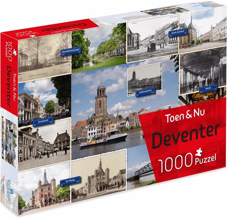 Toen & Nu - Deventer Puzzel (1000 stukjes) | Tuckers Fun, Hobby en Vrije tijd, Denksport en Puzzels, Nieuw, Verzenden