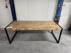 Online veiling: Tafel, Houten Blad met Stalen Onderstel, Gebruikt