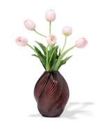051 Vaas 7x21cm glas twist bruin, Huis en Inrichting, Woonaccessoires | Vazen, Verzenden, Nieuw