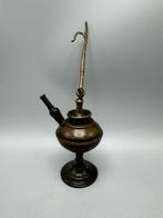 authentieke olielamp weverslamp - Kaarsenhouder - Messing,, Antiek en Kunst