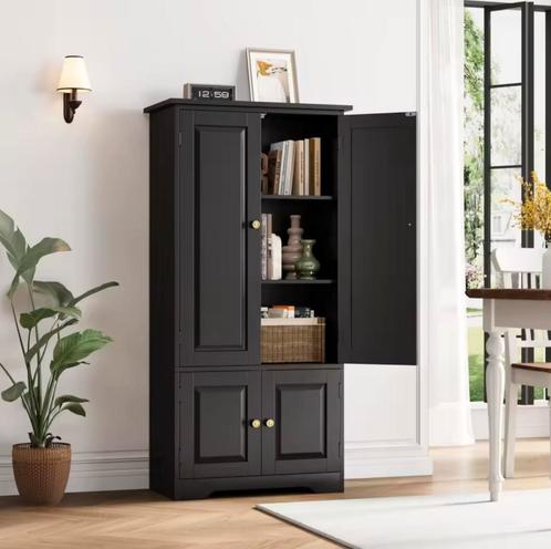 Nieuwe Landelijke Stijl Opbergkast – Wit/Zwart Kabinet Kast, Huis en Inrichting, Kasten | Overige, Nieuw, Verzenden