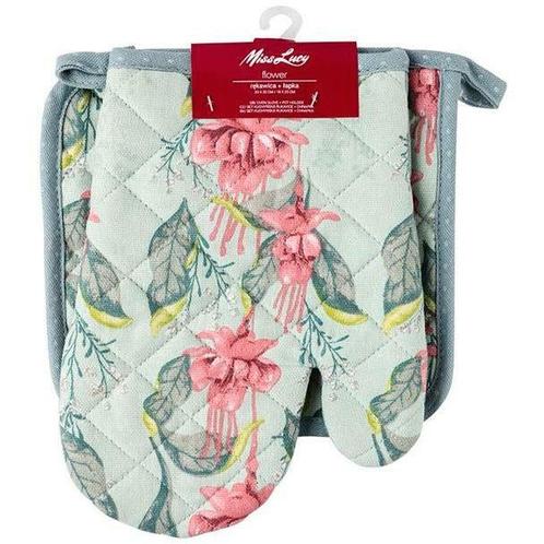 Miss Lucy Flower ovenhandschoen en pan lap set van 2 stuks, Huis en Inrichting, Keuken | Textiel, Ophalen of Verzenden