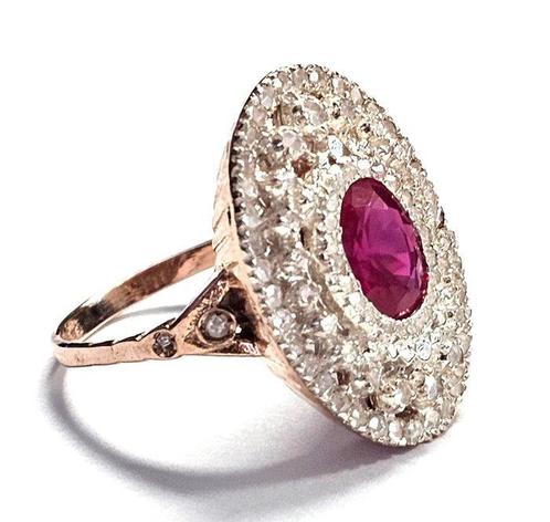 Zonder Minimumprijs - Ring - 9 kt. Roségoud, Zilver -, Sieraden, Tassen en Uiterlijk, Ringen