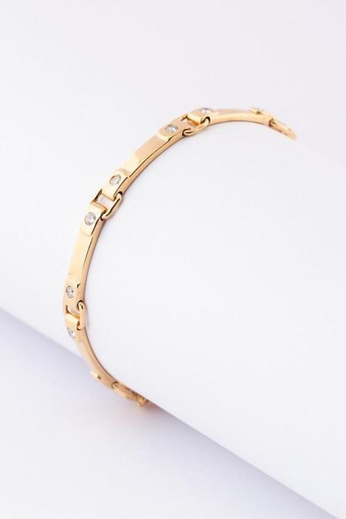 Gouden schakelarmband met briljanten, Sieraden, Tassen en Uiterlijk, Armbanden, Verzenden