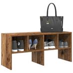 vidaXL Schoenenrek stapelbaar 89,5x30x40 cm oud houtkleurig, Kleding | Dames, Kledingrekken, Verzenden, Nieuw