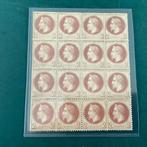 Frankrijk 1862 - 2 cent Napoleon Lauree in blok van 16 MNH, Postzegels en Munten, Postzegels | Amerika, Gestempeld