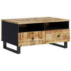 Retro Salontafel Massief Hout | Laatste Stuk!, Huis en Inrichting, Tafels | Salontafels, 50 tot 100 cm, Rustiek, Nieuw, Metaal
