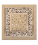 Haarband bandana zakdoek – Paisley print katoen 55cm – Beige, Nieuw