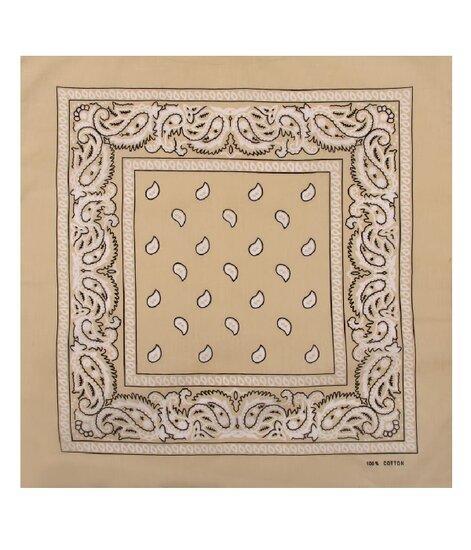 Haarband bandana zakdoek – Paisley print katoen 55cm – Beige, Sieraden, Tassen en Uiterlijk, Uiterlijk | Haarverzorging