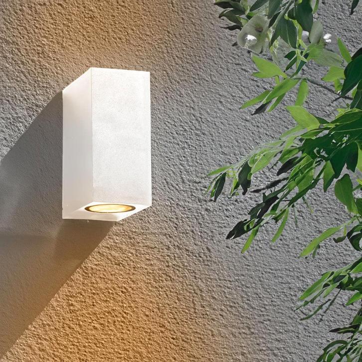 LED Buiten spot | San Francisco | IP44 | 2x GU10 | Wit, Huis en Inrichting, Lampen | Wandlampen, Nieuw, Metaal, Ophalen of Verzenden