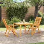 vidaXL Tuin Eetset 3 pcs Bruin 90 x 90 x 74 cm Massief, Verzenden, Nieuw