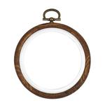 Brocante houten ring rond borduurring met stelschroef 7.5cm, Nieuw, Ophalen of Verzenden
