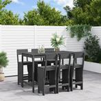 vidaXL 7-delige Tuinbarset massief grenenhout grijs, Tuin en Terras, Tuinsets en Loungesets, Verzenden, Nieuw, 7 zitplaatsen