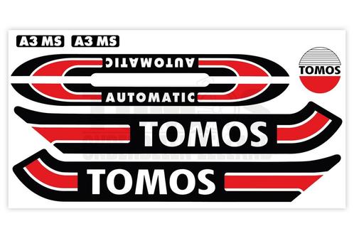 Tomos Stickerset glans standaard automatic zwart / rood c..., Fietsen en Brommers, Brommeronderdelen | Algemeen, Nieuw, Ophalen of Verzenden