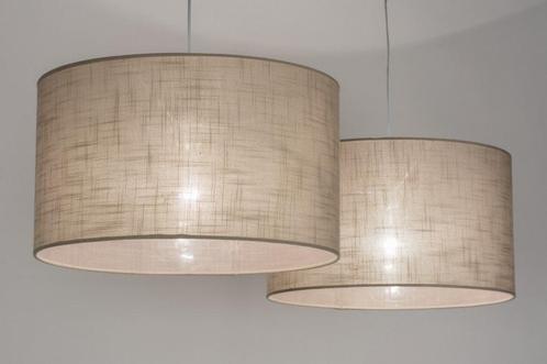 Rietveld Hanglampen - Taupe - Stof, Huis en Inrichting, Lampen | Hanglampen, Verzenden