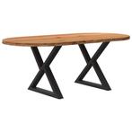 vidaXL Eettafel 200x100x74 cm ovaal massief eikenhout, Huis en Inrichting, Tafels | Eettafels, Verzenden, Nieuw