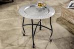 Ronde Bijzettafel MARRAKECH 40cm Zilveren Theetafel, Ophalen of Verzenden, Nieuw
