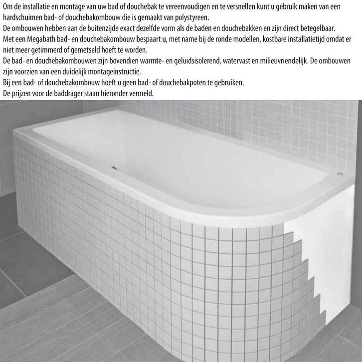 Ligbad Society 190X120X50 Cm Pergamon, Doe-het-zelf en Verbouw, Sanitair, Ophalen of Verzenden