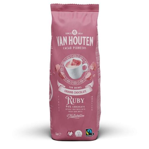 Van Houten Hot Chocolate Ruby 1kg, Hobby en Vrije tijd, Taarten en Cupcakes maken, Nieuw, Verzenden