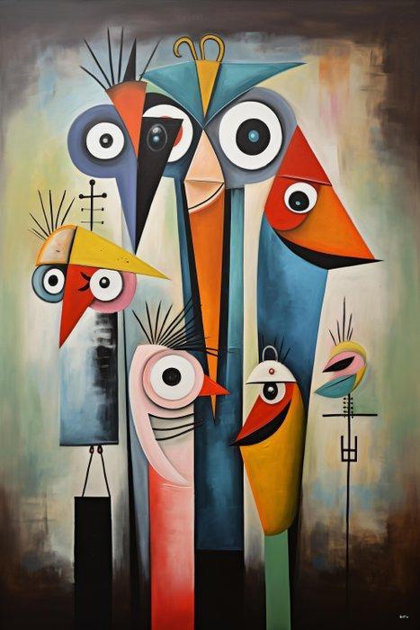 Felix van Horst (1988) - Cubism Birds (XXL), Antiek en Kunst, Kunst | Schilderijen | Modern