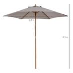 TRUUSK Parasol Tuinparaplu 3-laags Zonwering Bamboe 180/ Po, Tuin en Terras, Parasols, Verzenden, Nieuw