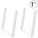 vidaXL Eettafelpoten 2 st U-vormig 80x(72-73) cm staal wit, Verzenden, Nieuw