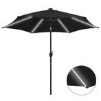 vidaXL Parasol met LED-verlichting en aluminium paal 300 cm, Tuin en Terras, Verzenden, Nieuw