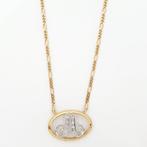 Ketting met hanger - 18 karaat Geel goud, Witgoud - 0.11ct.