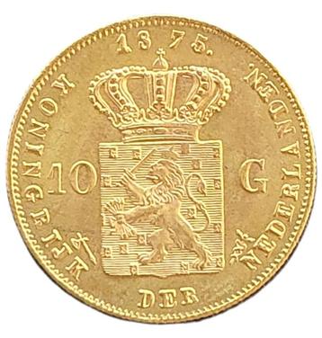 Gouden 10 gulden Willem III 1875 beschikbaar voor biedingen