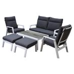 Vegas stoel bank loungeset 6 delig verstelbaar aluminium wit, Tuin en Terras, Tuinsets en Loungesets, Ophalen of Verzenden, Nieuw