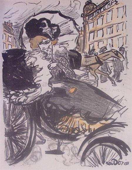 Koets - Litho Kees van Dongen (lijst optie, lithos), Antiek en Kunst, Kunst | Litho's en Zeefdrukken, Verzenden