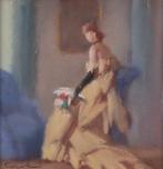 Ferdinand Fargeot (1180-1957) - Femme au bouquet dans un, Antiek en Kunst, Kunst | Schilderijen | Klassiek