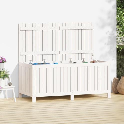 vidaXL Tuinbox 147x68x64 cm massief grenenhout wit, Tuin en Terras, Overige Tuin en Terras, Nieuw, Verzenden